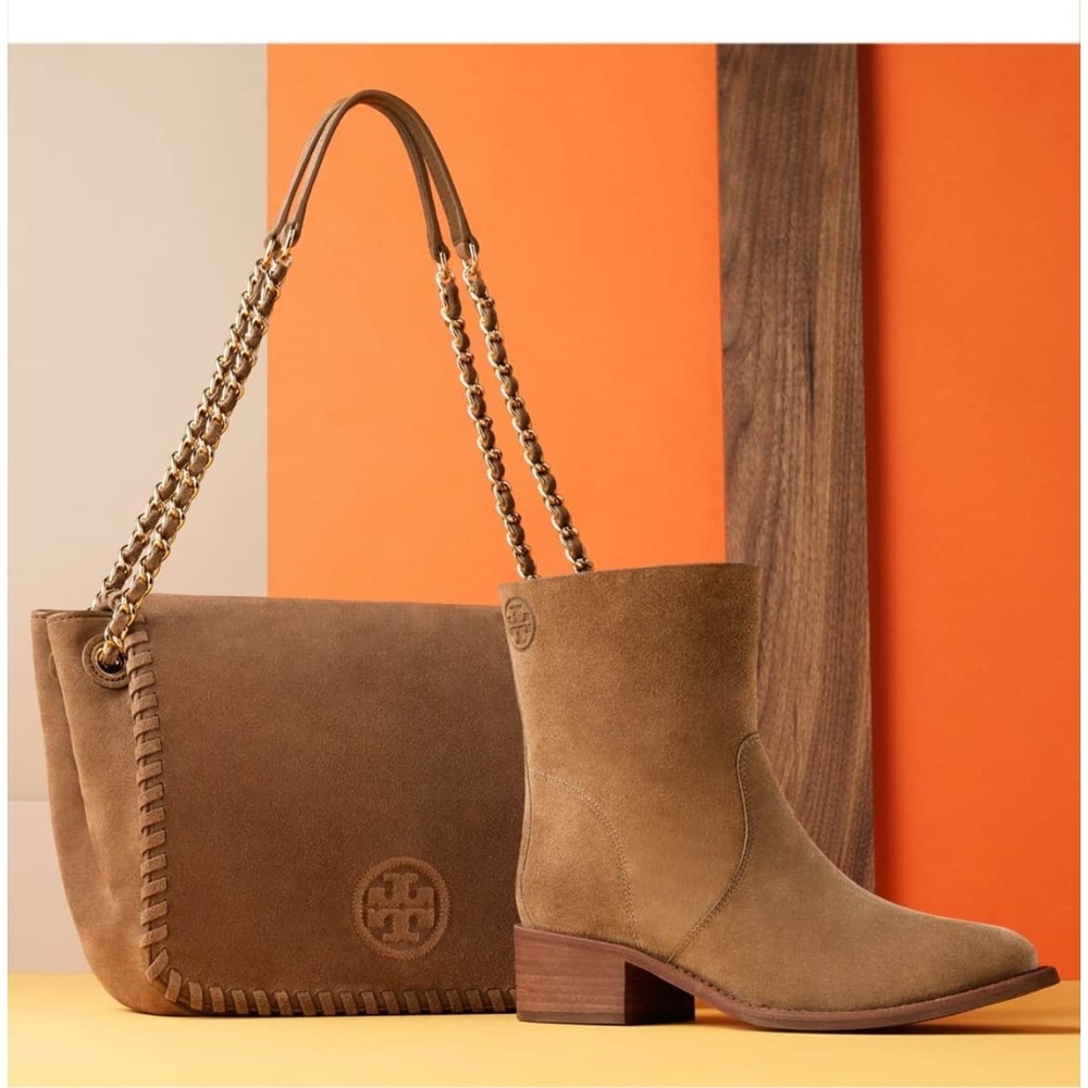 FIRM // NIB Tory Burch Siena suede Bootie Boots 7 - Picture 3 of 8